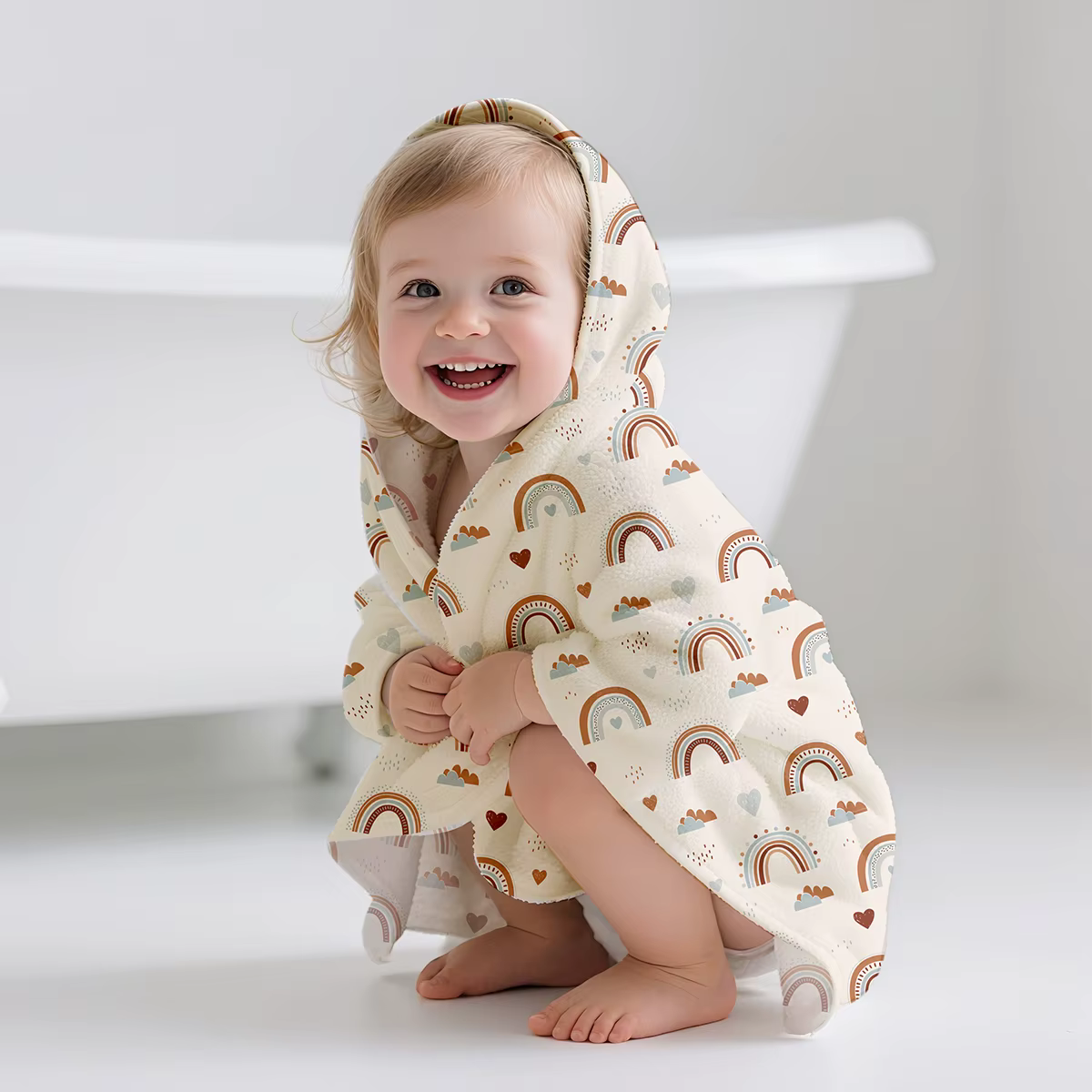 Elinfant 1Pc serviette de plage pour enfants piscine bain peignoir