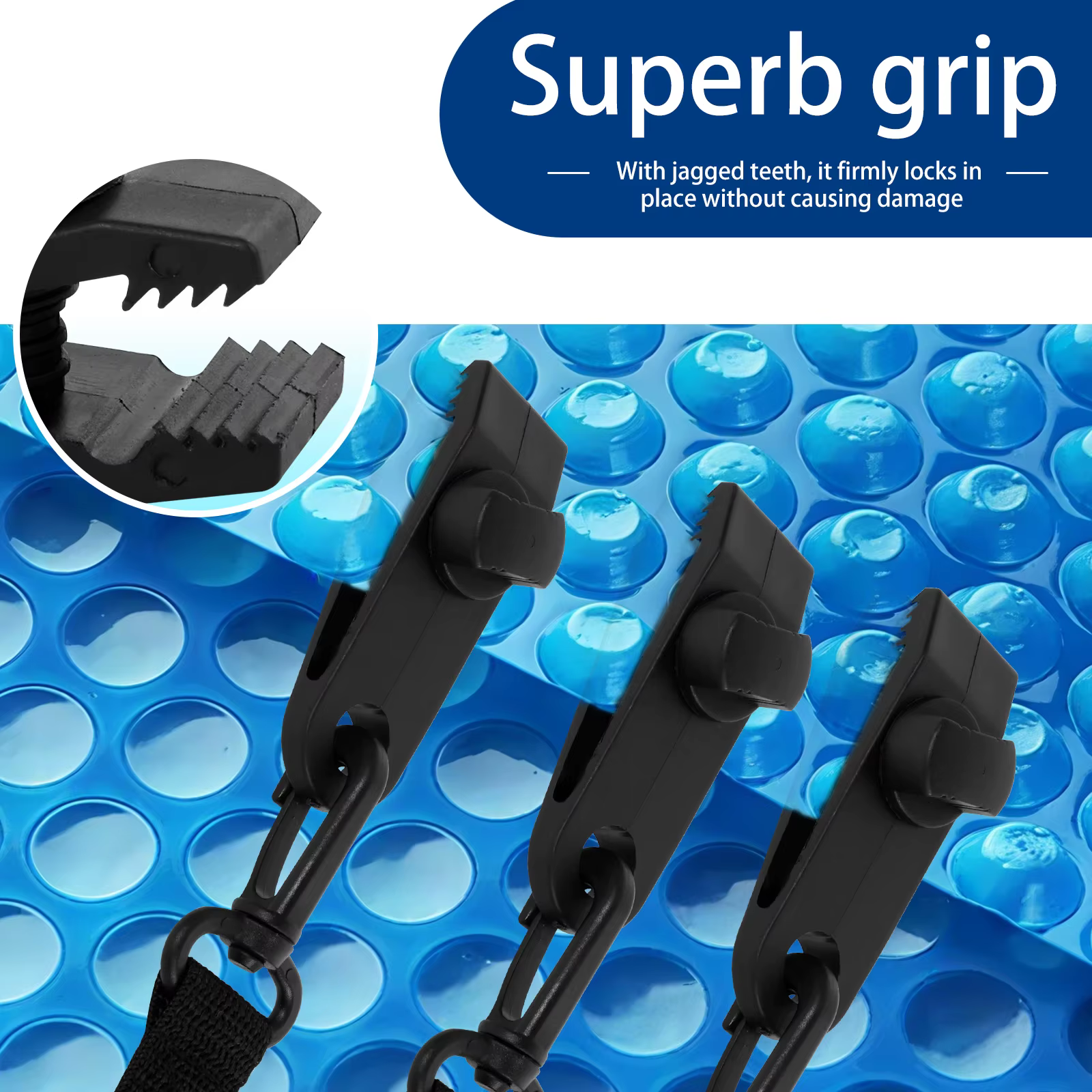 24 pièces/ensemble piscine couverture solaire bobine fixation réglable forte poignée