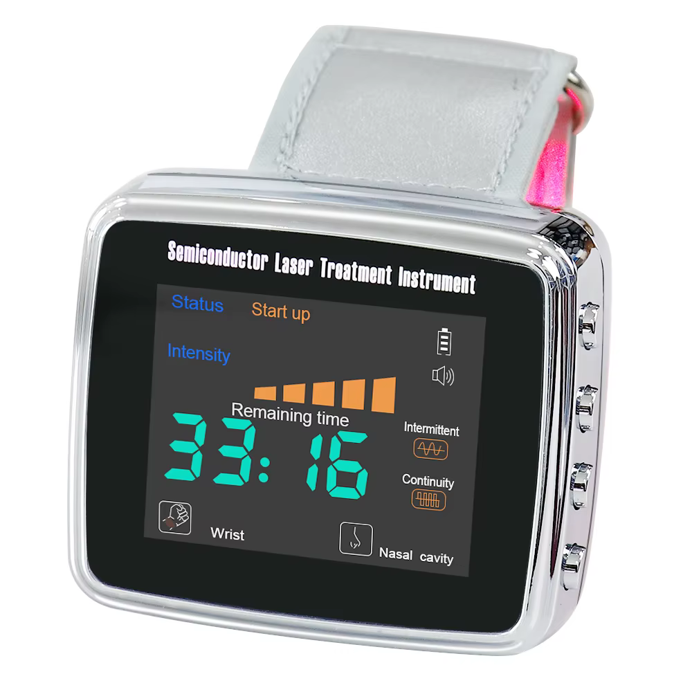 Dispositif de thérapie de rhinite 2 en 1, dispositif de traitement au Laser à semi-conducteur 650nm pour l'hypertension artérielle, la rhinite du nez couturée