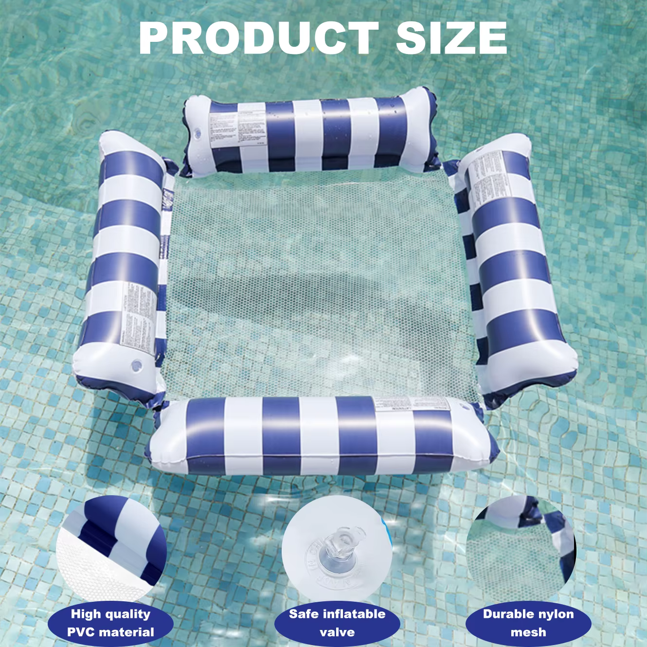 1 hamac gonflable pliable pour l'eau