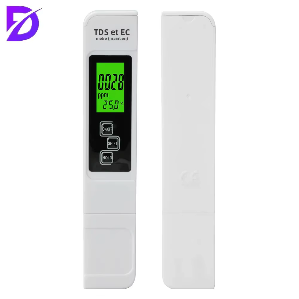 Testeur d'eau numérique 3-en-1 TDS EC avec écran LCD rétroéclairé pour l'analyse de la qualité de l'eau potable
