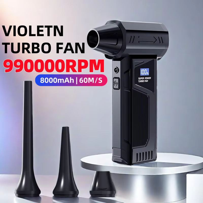 Ventilateur Turbo puissant 990000 tr/min, souffleur d'air électrique, ventilateur Rechargeable polyvalent, moteur sans balais pour voiture/maison/PC/outil d'extérieur