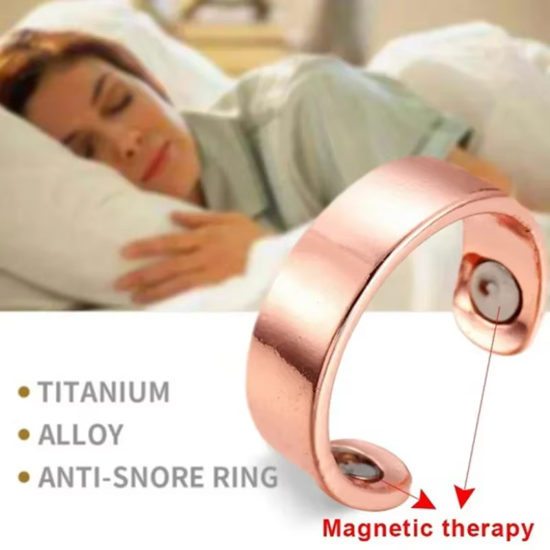Anneau anti-ronflement pour le sommeil, dispositif anti-ronflement à thérapie magnétique et acupression, à porter sur le doigt