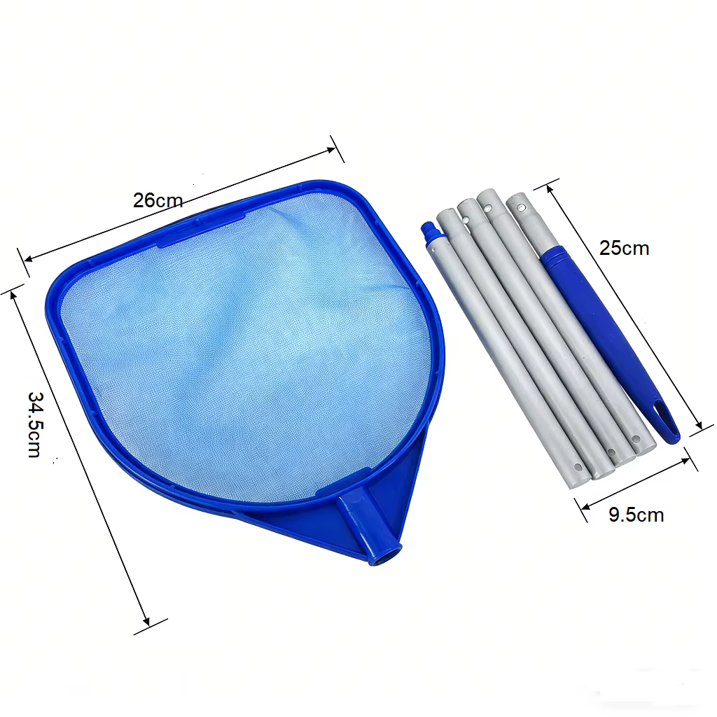Épuisette à feuilles pour piscine avec 5 perches