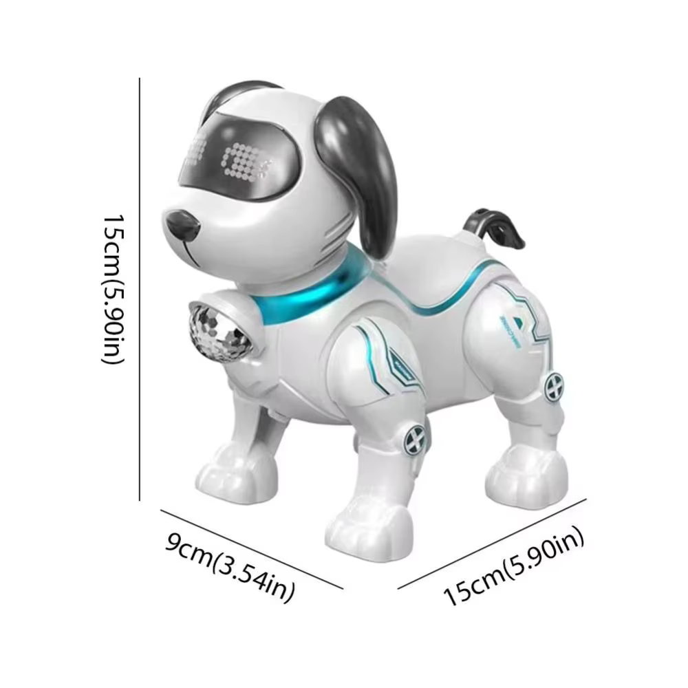 Chien robot électronique en plastique avec lumière, programmable, intelligent, interactif, qui marche, danse et fait des cascades