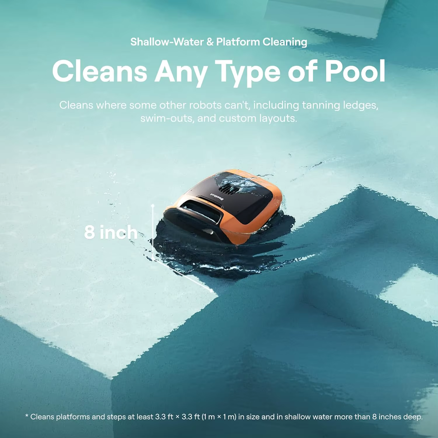 Nouveau robot nettoyeur de piscine sans fil Beatbot Sora 30, autonomie de 300 min, aspiration 6800 GPH pour fond, parois, ligne d'eau et plateforme, pour piscines hors sol et enterrées
