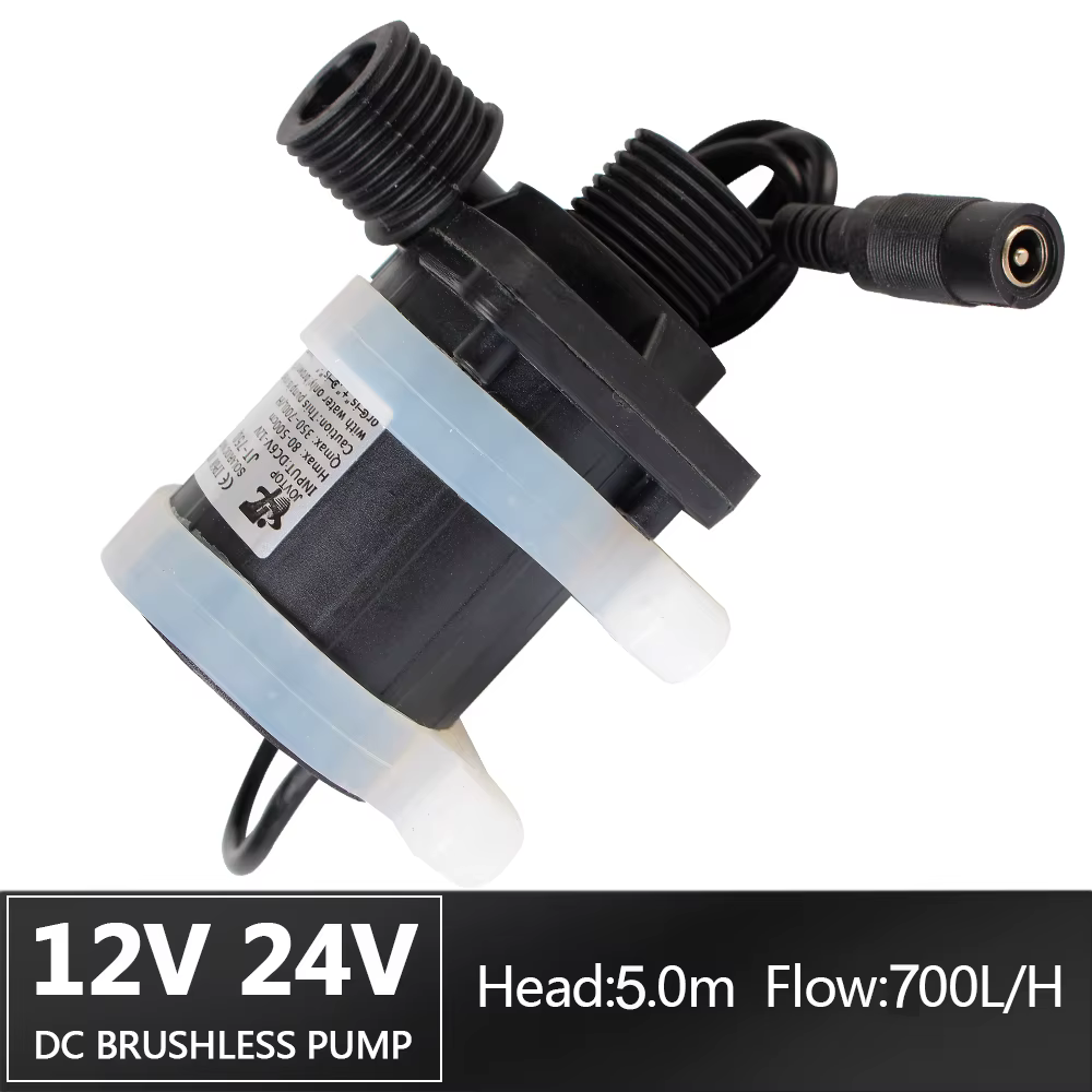 DC 12V 24V silencieux 4 Points fileté chauffe-eau douche sol chauffage Booster pompe sans brosse moteur solaire