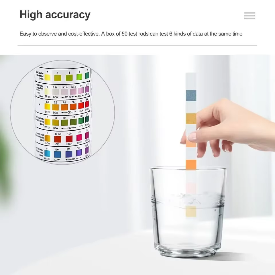 Bandelettes de test de pH pour piscine 7 en 1