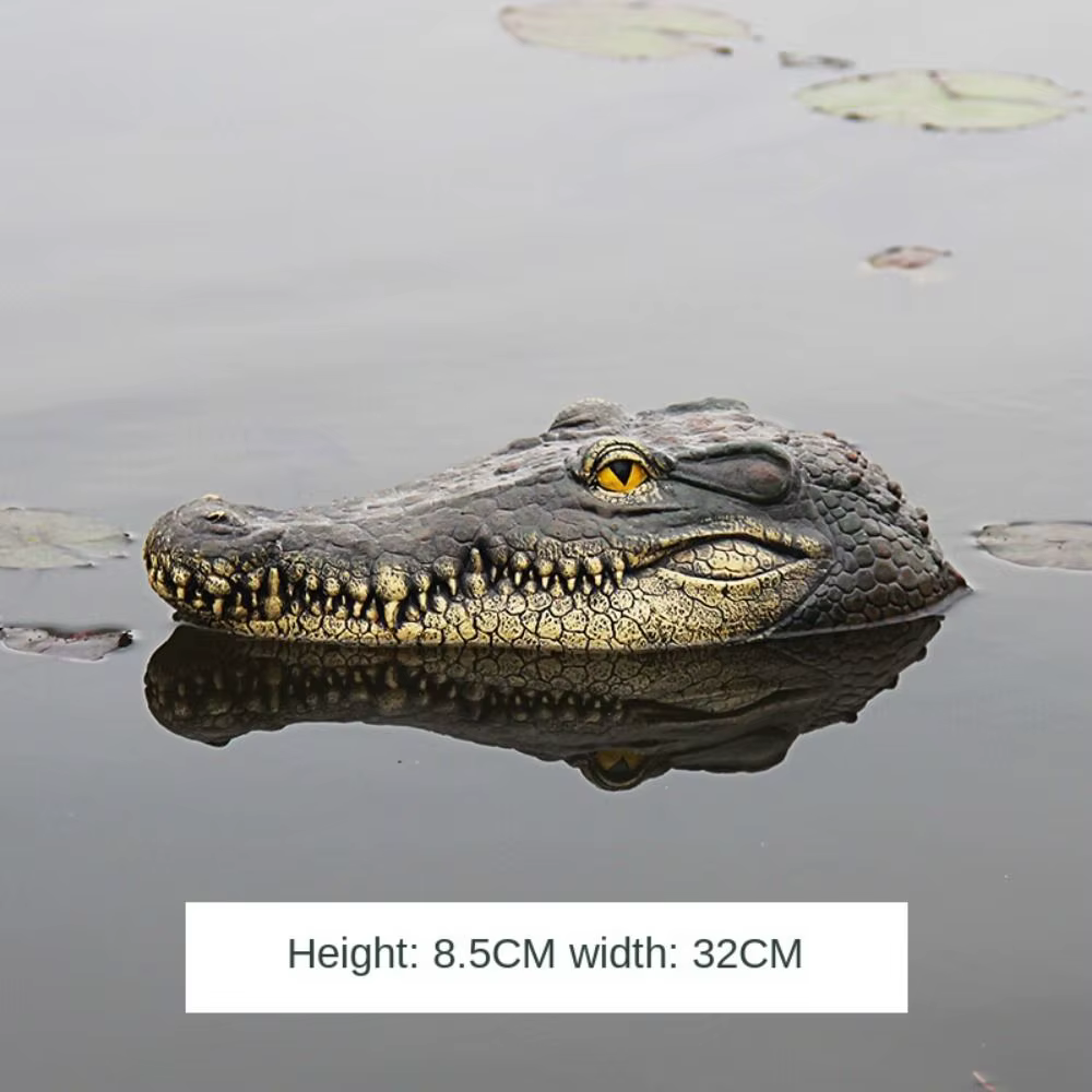 Étang créatif résine cour jardin piscine extérieure Simulation décoration flottant animaux Figurines tête de Crocodile