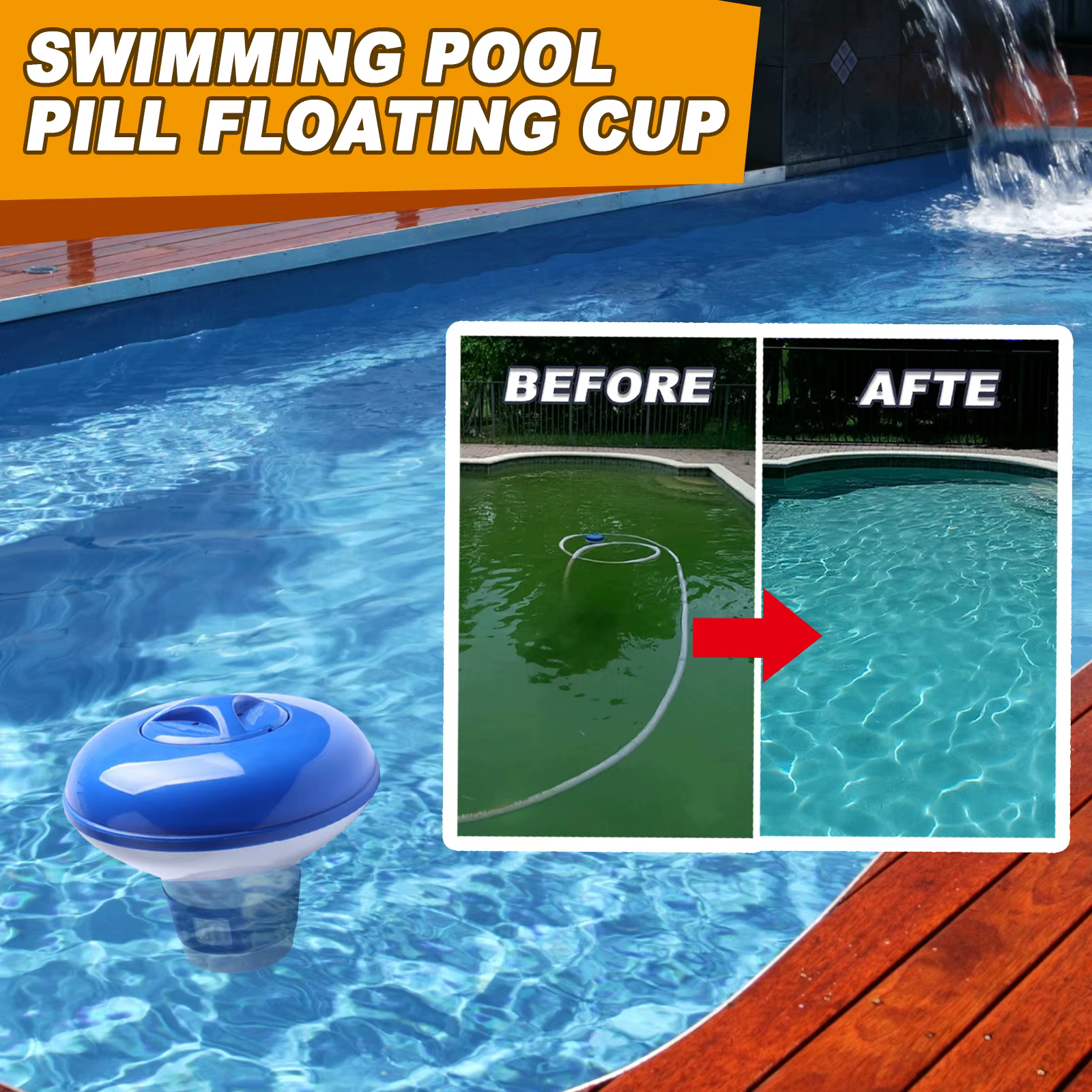 Distributeur de chlore flottant pour piscine avec aérations à débit réglable