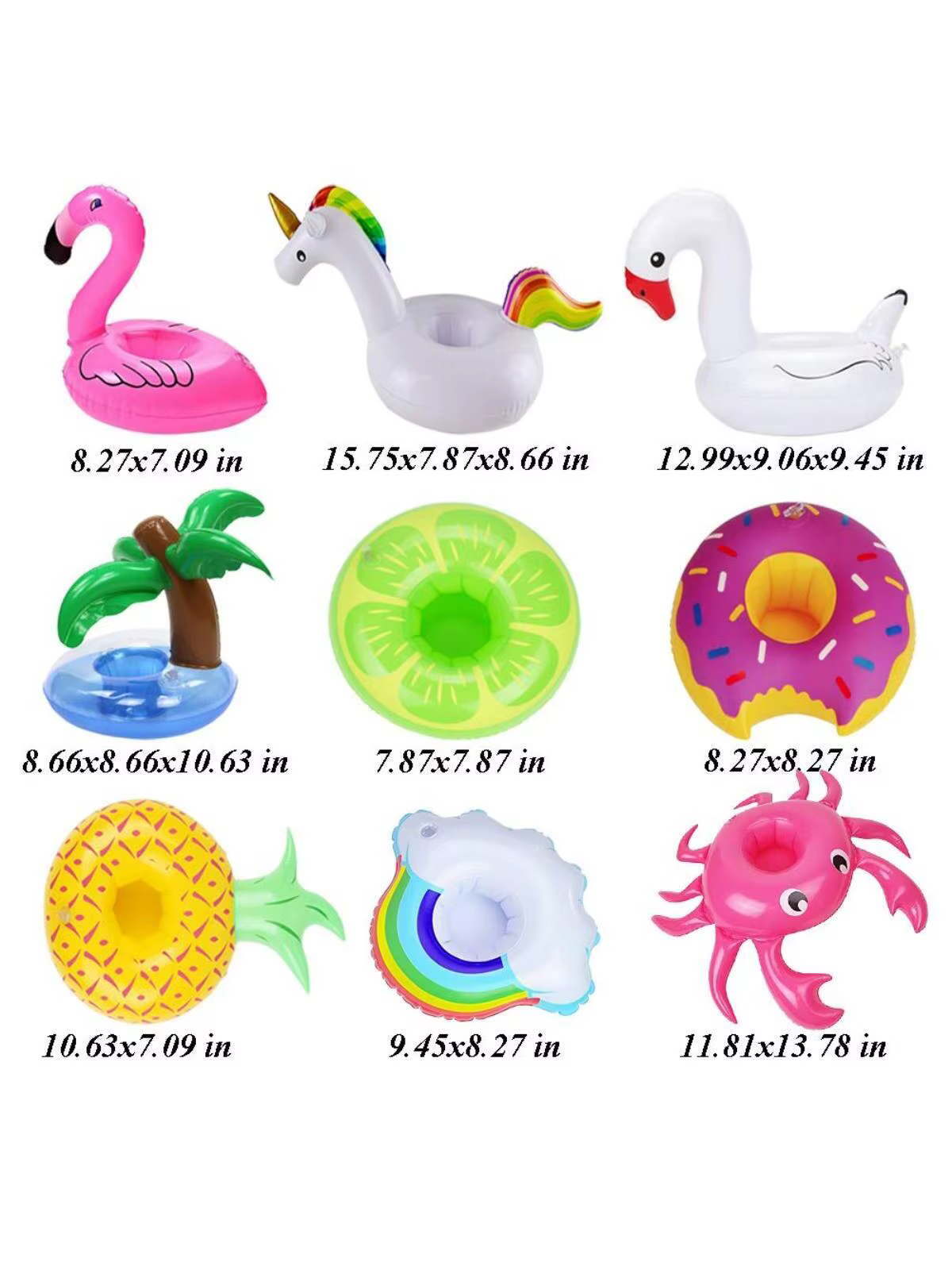 Porte-gobelet gonflable Flamingo Cowijk pour piscine et fête
