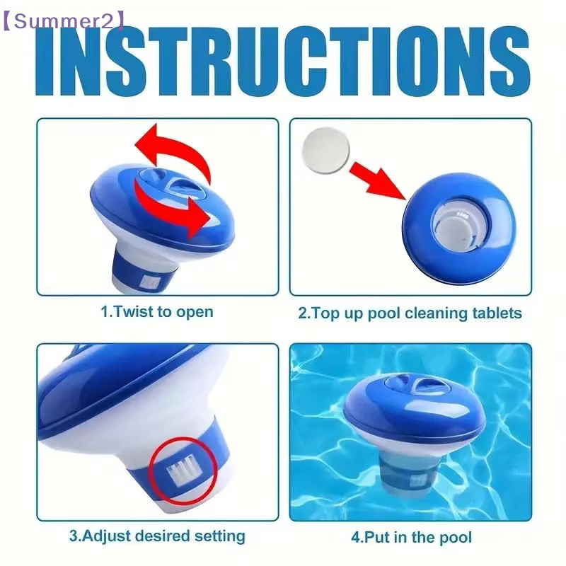 Distributeur de chlore flottant pour piscine de 5 pouces avec aérations à débit réglable et couvercle anti-fuite pour