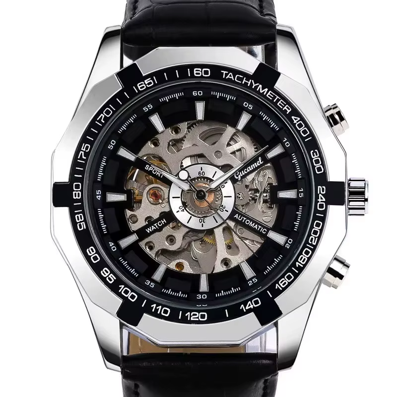 Montre pour homme, montre mécanique entièrement automatique de luxe légère, montre de mode masculine en acier inoxydable, montres-bracelets