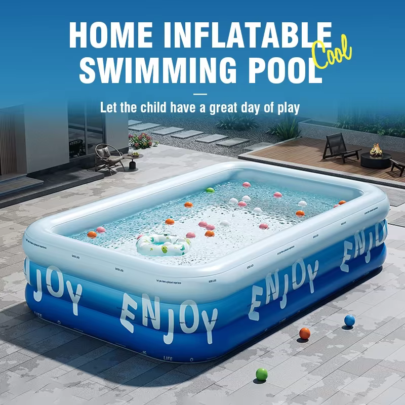 Grande piscine épaisse de 1.8/2.1/2.6M, pour adultes et enfants, anti-fuite, piscine intérieure et extérieure, jeux d'eau dans la cour