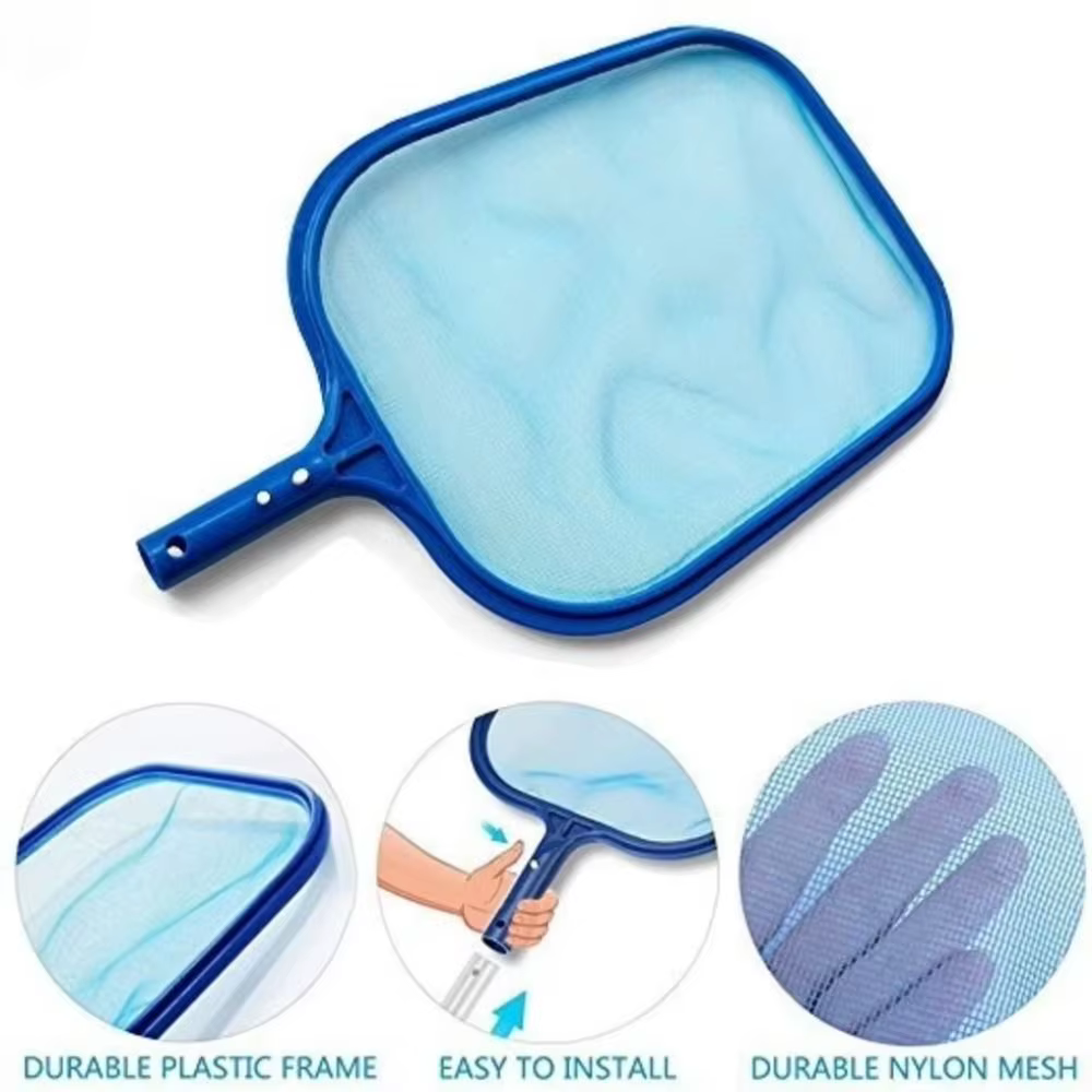Épuisette de piscine légère à large ouverture et mailles fines, grande capacité, pour nettoyer les feuilles, accessoires de piscine
