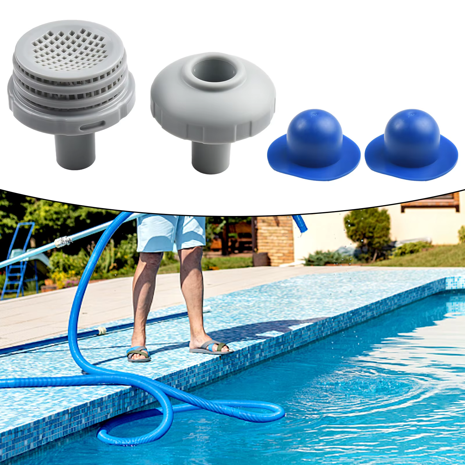 Kit d'assemblage d'entrée et de sortie de piscine pour modèles INTEX hors sol avec raccord de tuyau de 32 mm et