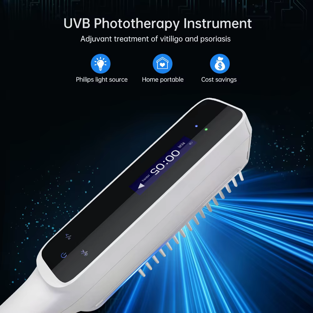 YouWetemporal-Lumière de Photothérapie Uremboursable, Lampe de Traitement du Vitiligo et du Psoriasis, Thérapie UV à Bande Étroite, avec Minuterie, 311nm