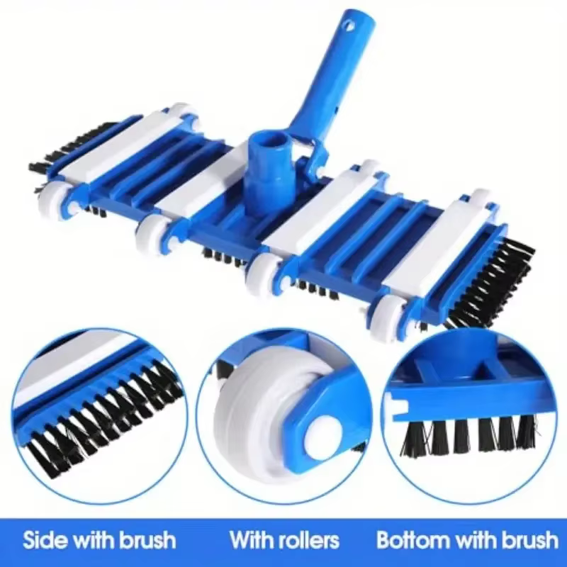 Tête d'aspirateur de piscine de 14 pouces avec brosse et roue d'aspiration-accessoires pour outils de nettoyage