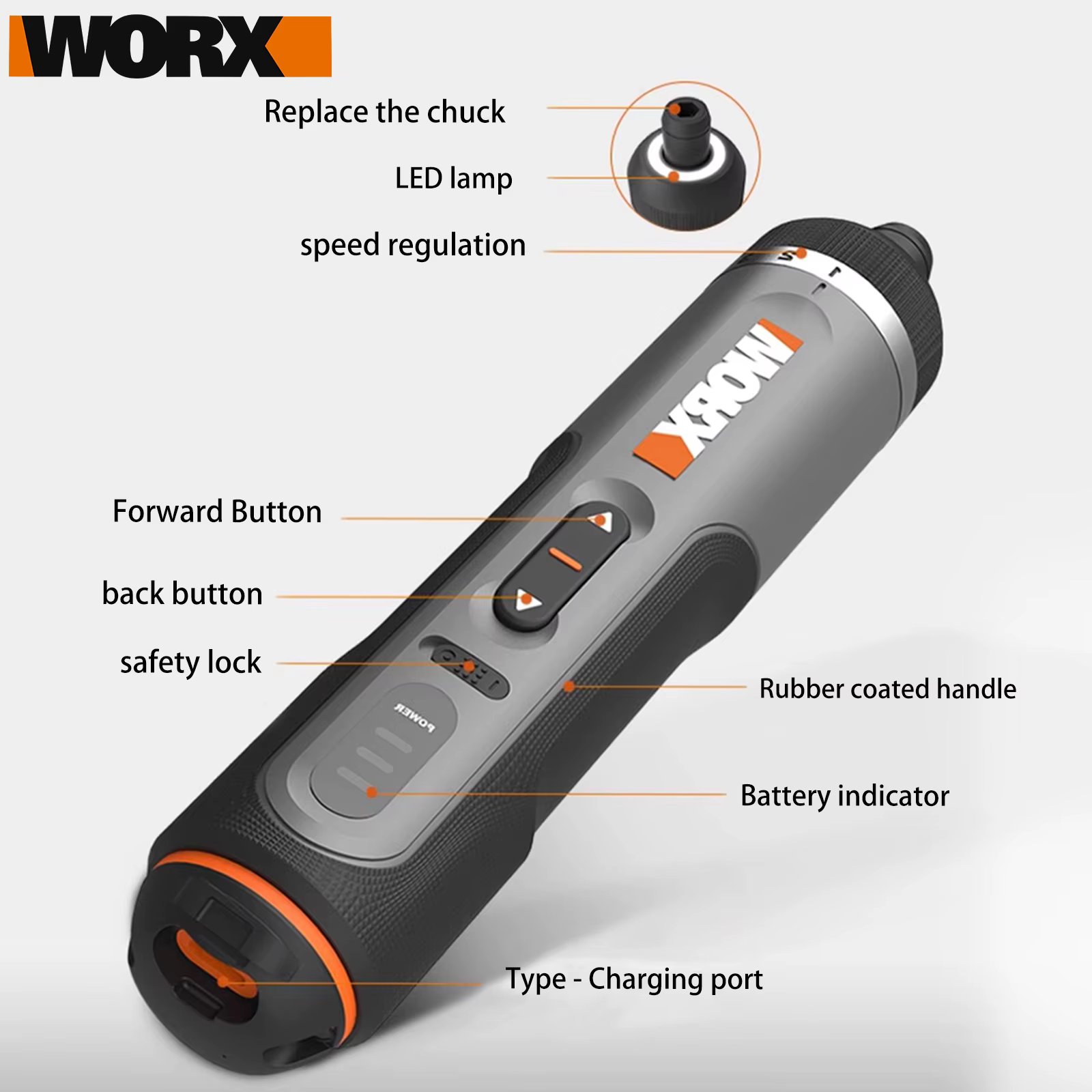 Worx 4V jeu de tournevis électriques WX242 Portable intelligent sans fil tournevis électrique Mini perceuse électrique outil électrique de réparation à domicile