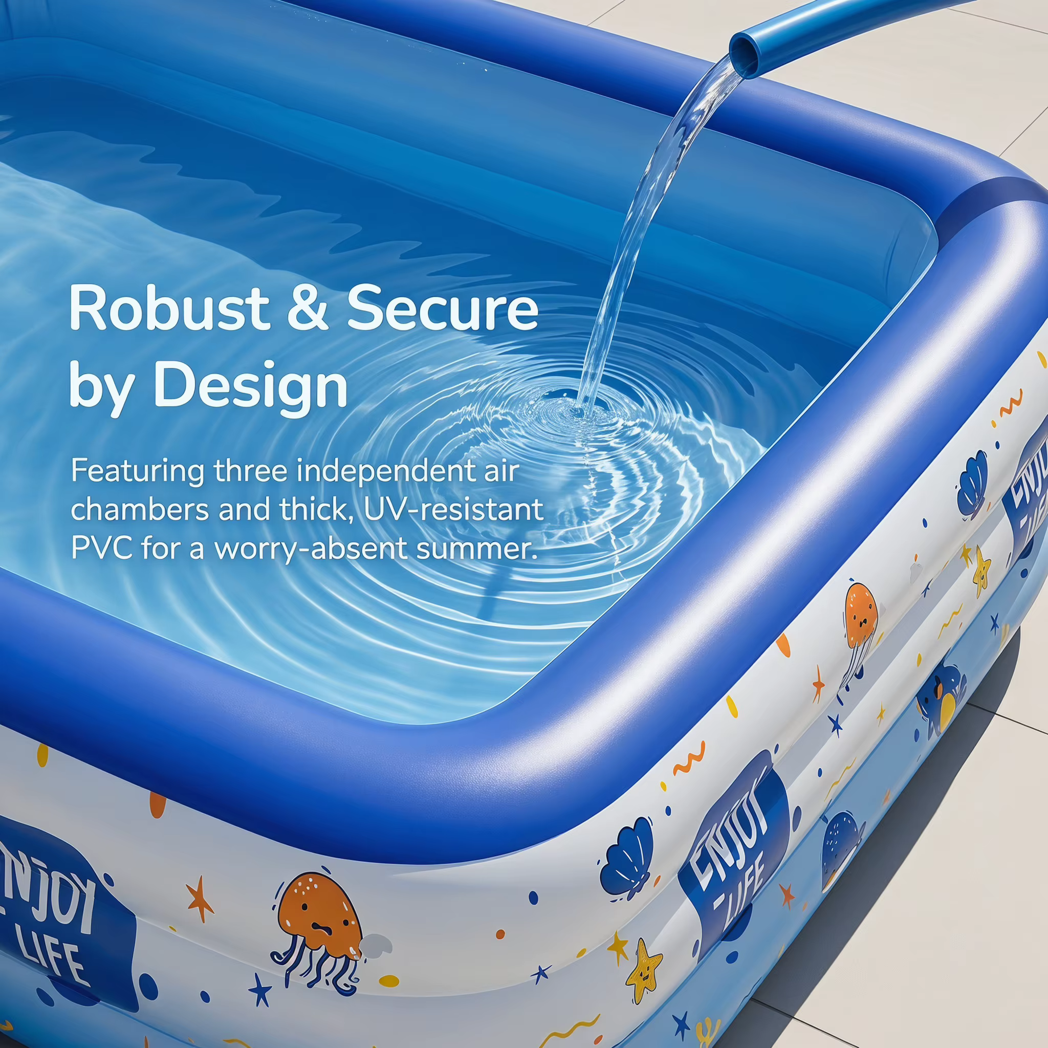 Piscine gonflable familiale bleue
