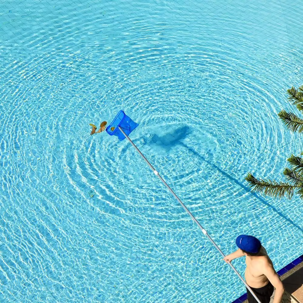 Filet d'écumoire de piscine à râteau profond à mailles fines