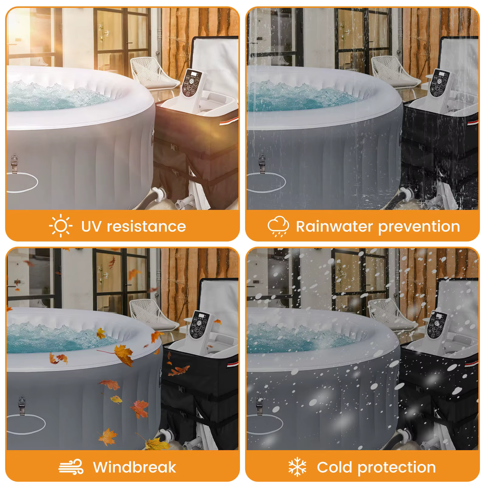 Couvercle de pompe de chauffe-eau gonflable universel pour spa
