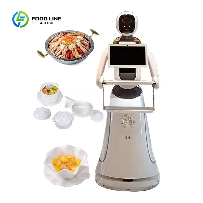Robot humanoïde intelligent électrique commercial personnalisé / Robot de livraison de nourriture pour restaurant