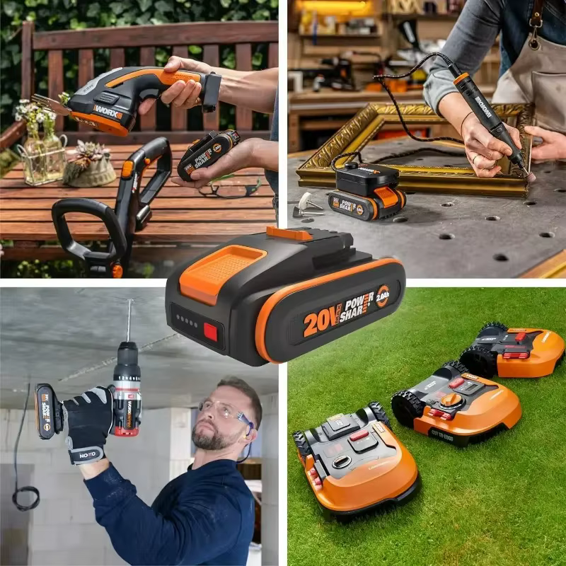 Batterie lithium-ion de remplacement originale WORX 20V 6000mAh/8000mAh, pour tous les outils électriques WA3551 WA3551.1 WA3553 WA3641 WX373.