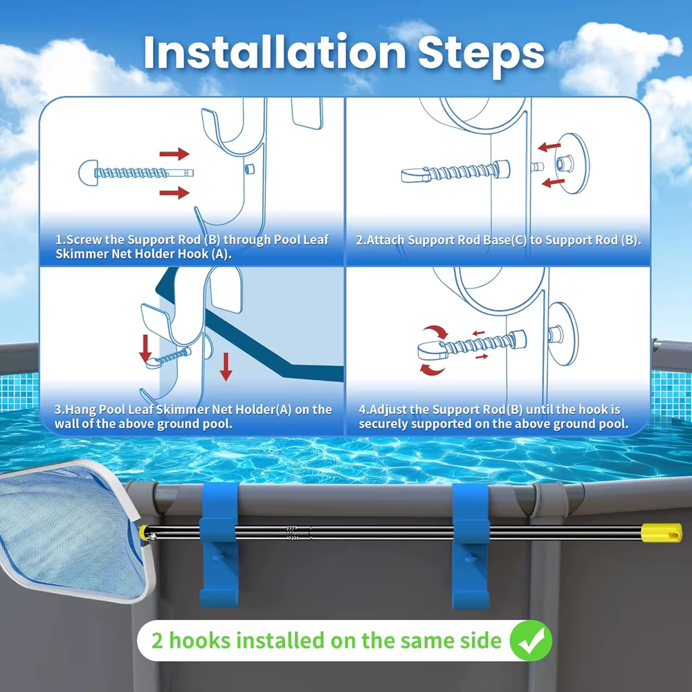 Support de tuyau de piscine réglable