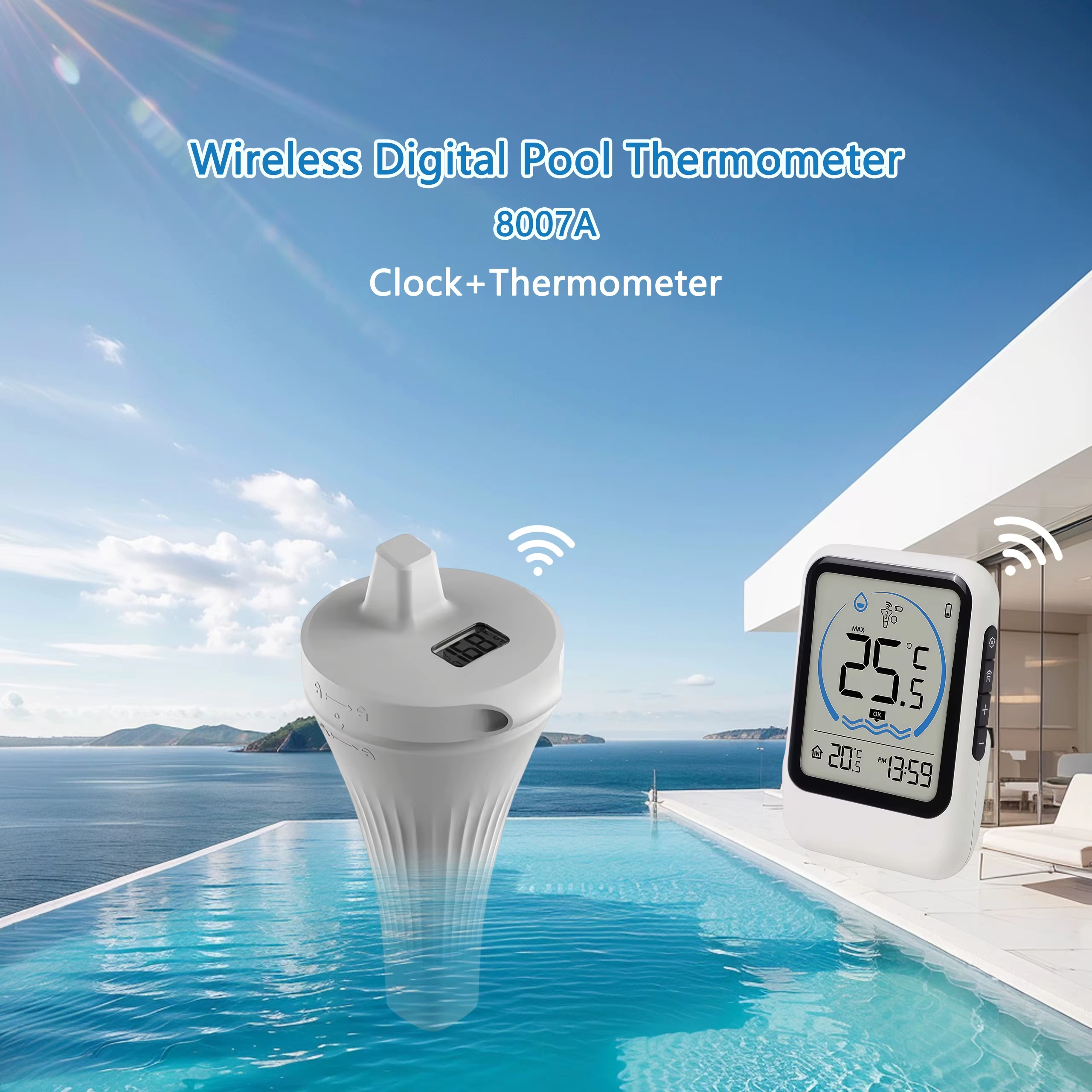 Thermomètre de piscine avec capteur de température pour piscine