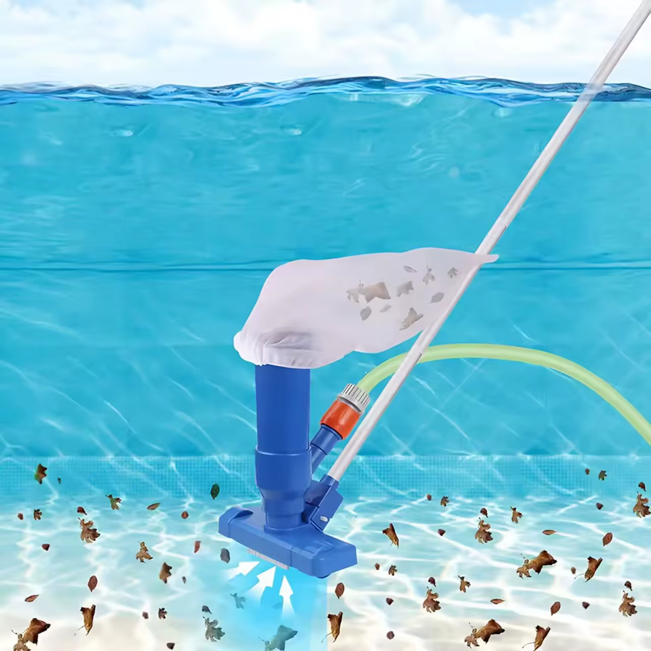 Tête d'aspirateur de piscine avec sac de brosse