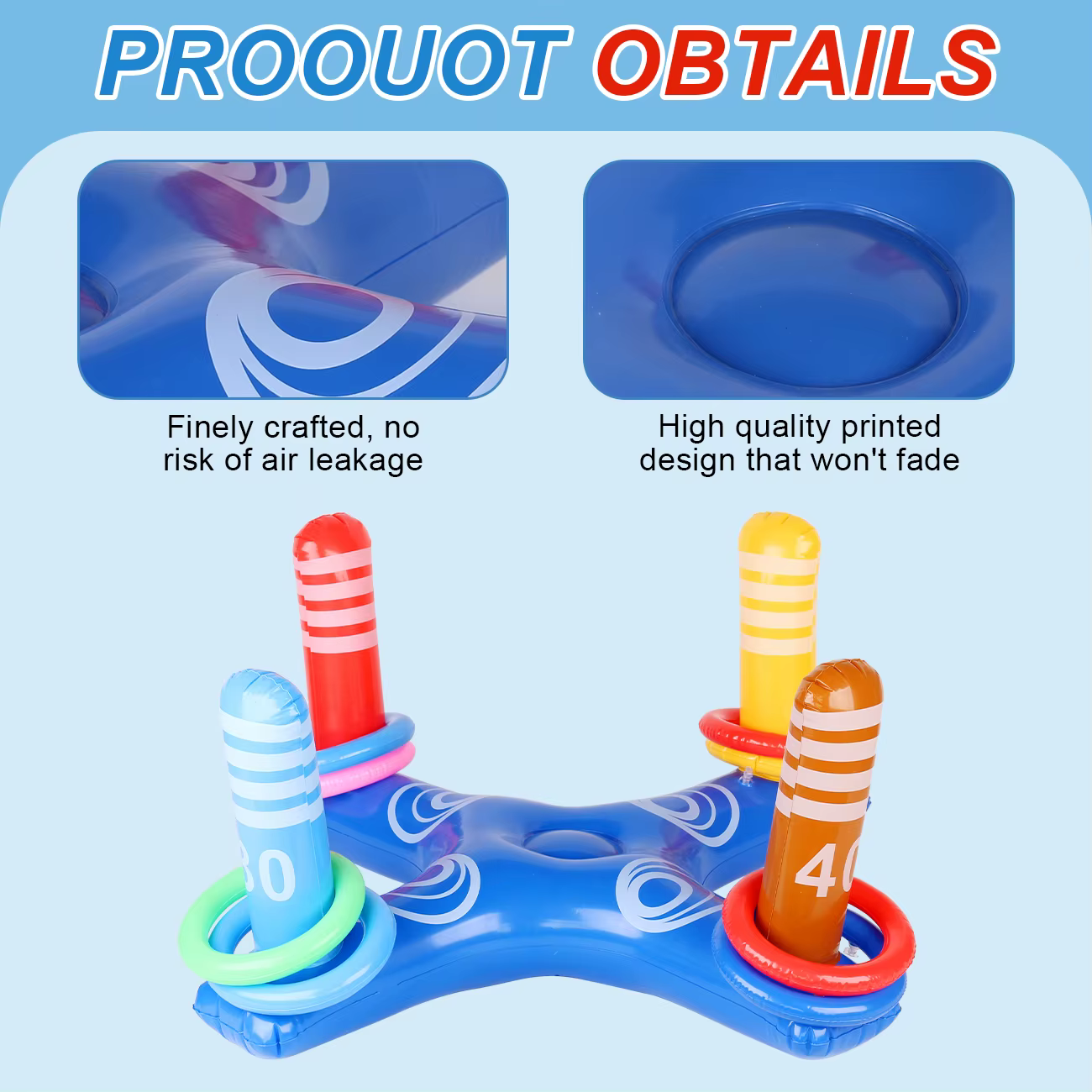 Jouets gonflables de jeux de lancer d'anneau de piscine