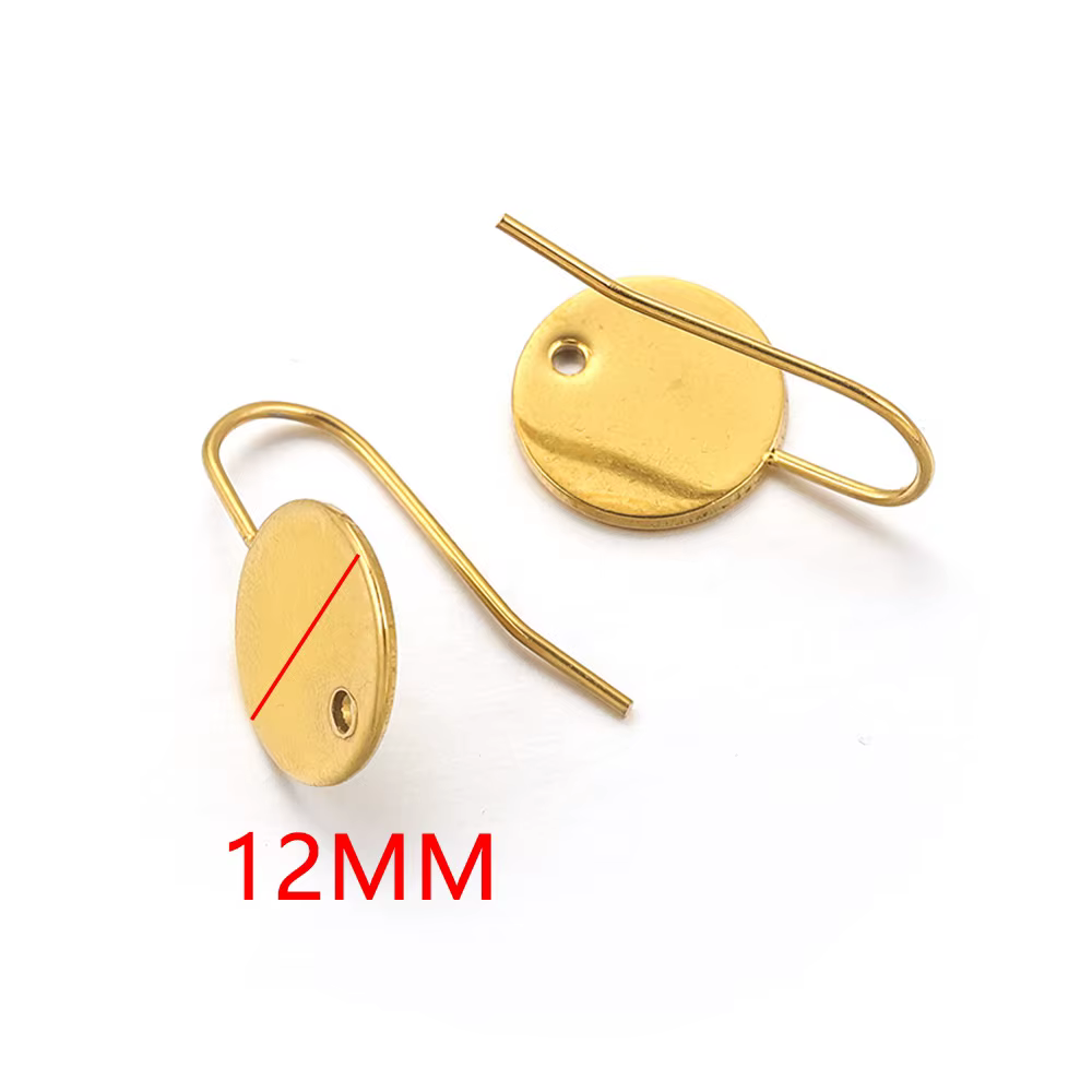 Boucles d'oreilles rondes plaquées or en acier inoxydable, 10 pièces, pour bricolage, fabrication de bijoux faits à la main pour femmes, accessoires, matériaux, vente en gros