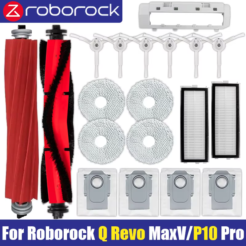 Roborock Q Revo Maxv / Roborock P10 Pro-Aspirateur Robot, Brosse Latérale Principale, Filtre, Vadrouille, Pièces de Sac à Poussière