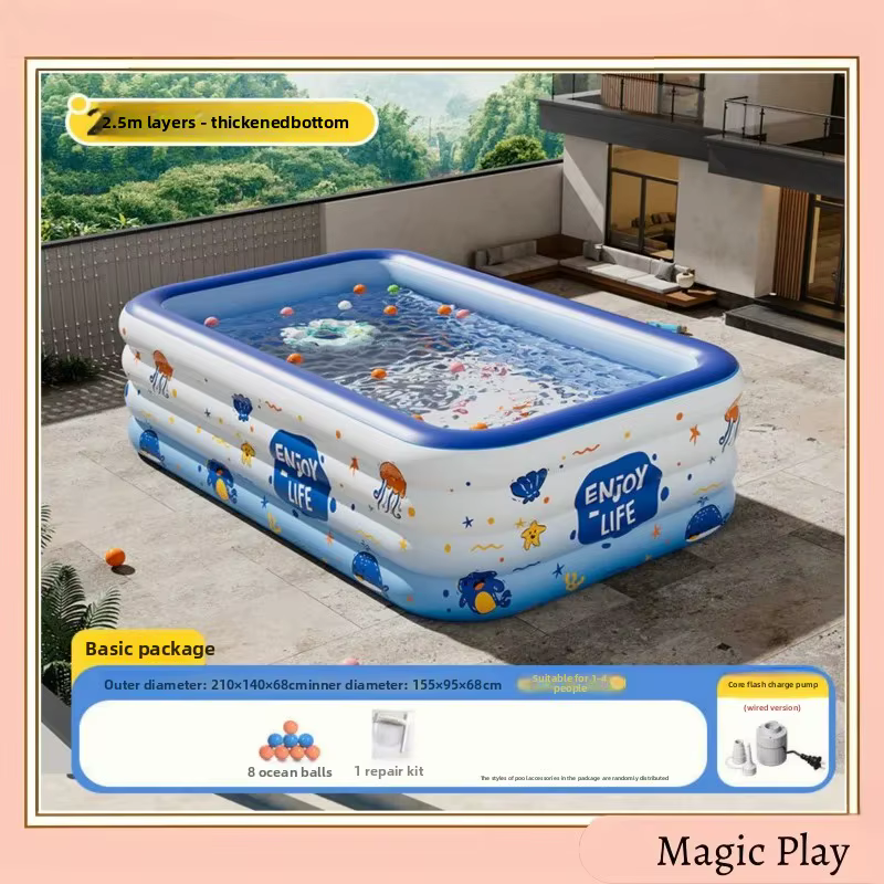 Piscine gonflable familiale Wild Horse Village pour enfants et bébés