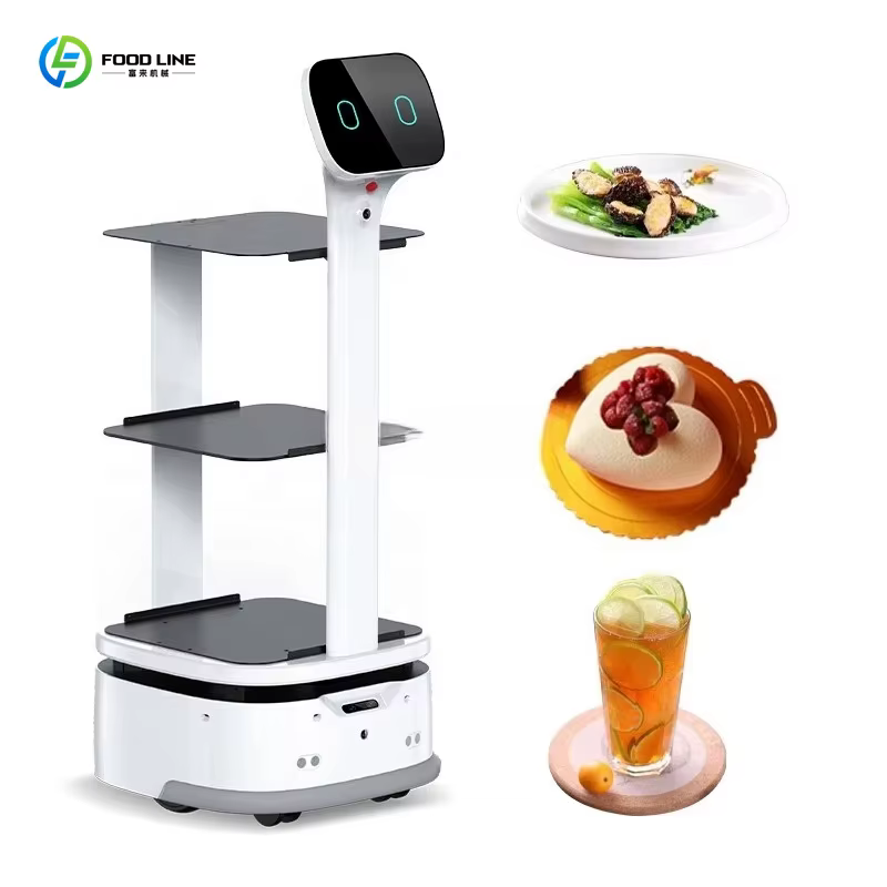 Robot de livraison de nourriture intelligent avec système de charge automatique intégré, robot serveur pour restaurant