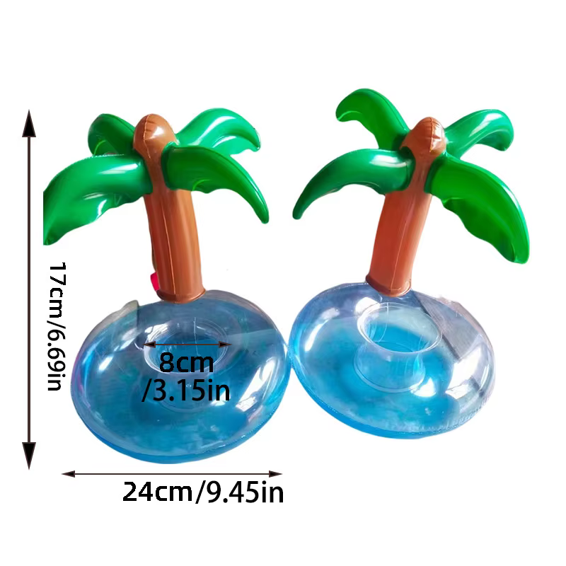 Porte-gobelet flottant gonflable en forme de palmier, flotteur pour boissons, pour piscine, plage, fête d'été, jouet aquatique d'extérieur