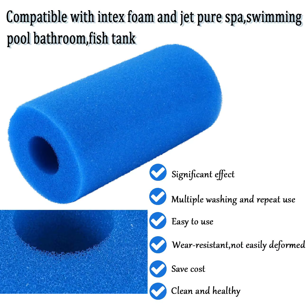 Éponge filtrante de piscine pour Intex Type I/II/VI/D