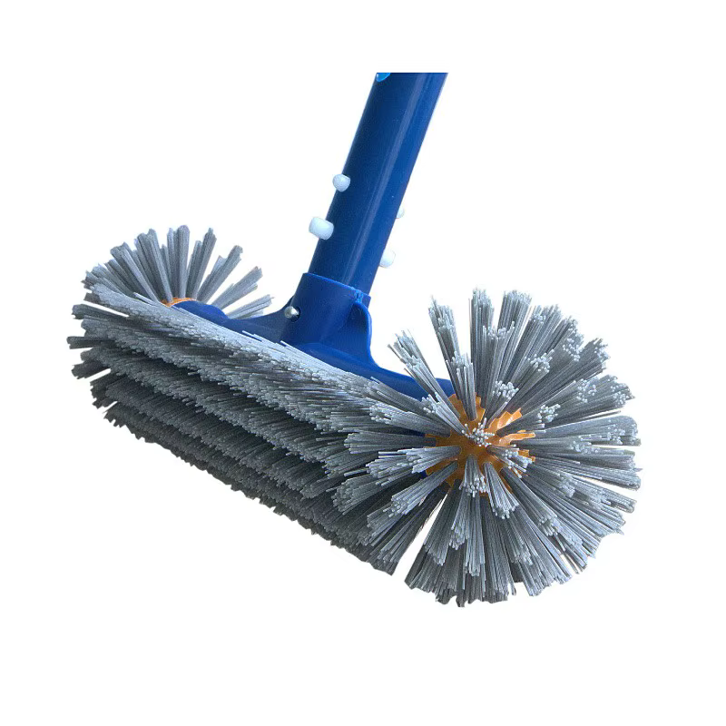 Tête de brosse de piscine robuste de 13 pouces avec manche en aluminium détachable pour le nettoyage des murs