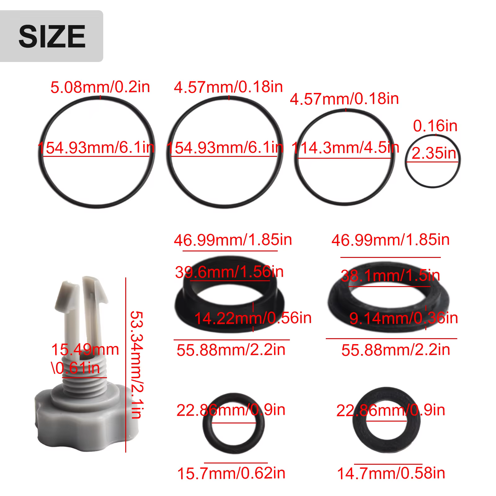Kit de joints d'étanchéité avec valve de purge d'air et huit