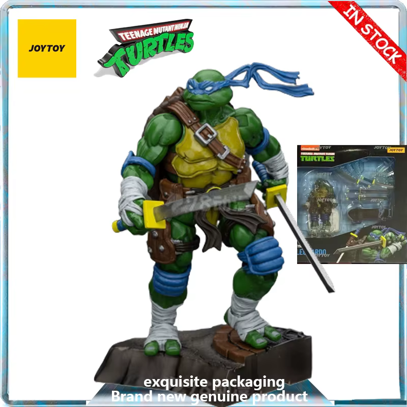 JOYTOY X Ninja Turtles 1/18 Figurines articulées finies Série de modèles de personnages Donatello/Raphael/Leonardo/Michelangelo