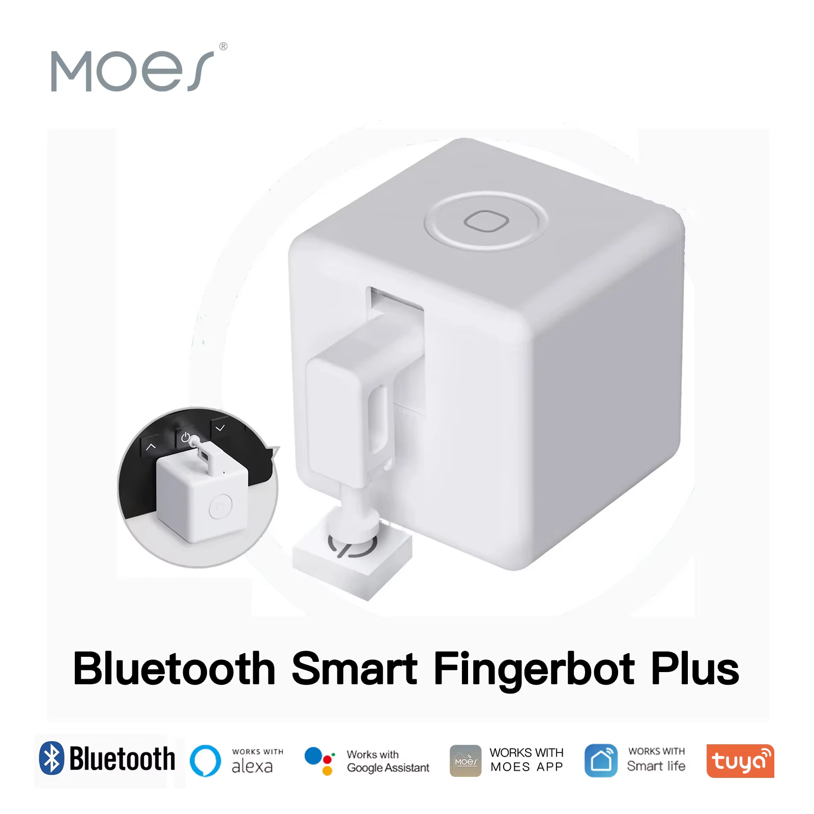 MOES Tuya Fingerbot : Pack d'outils de pression de boutons, nouveau robot doigt Bluetooth, application Smart Life, contrôle vocal automatique Alexa Google Home