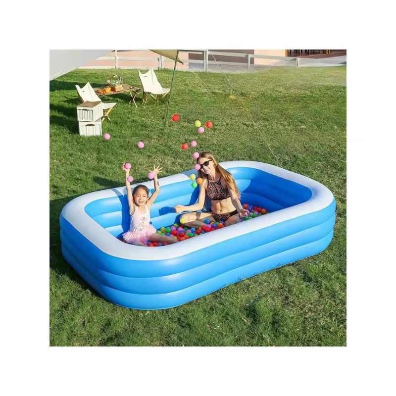 Piscine gonflable bleue et blanche pour adultes – Grande