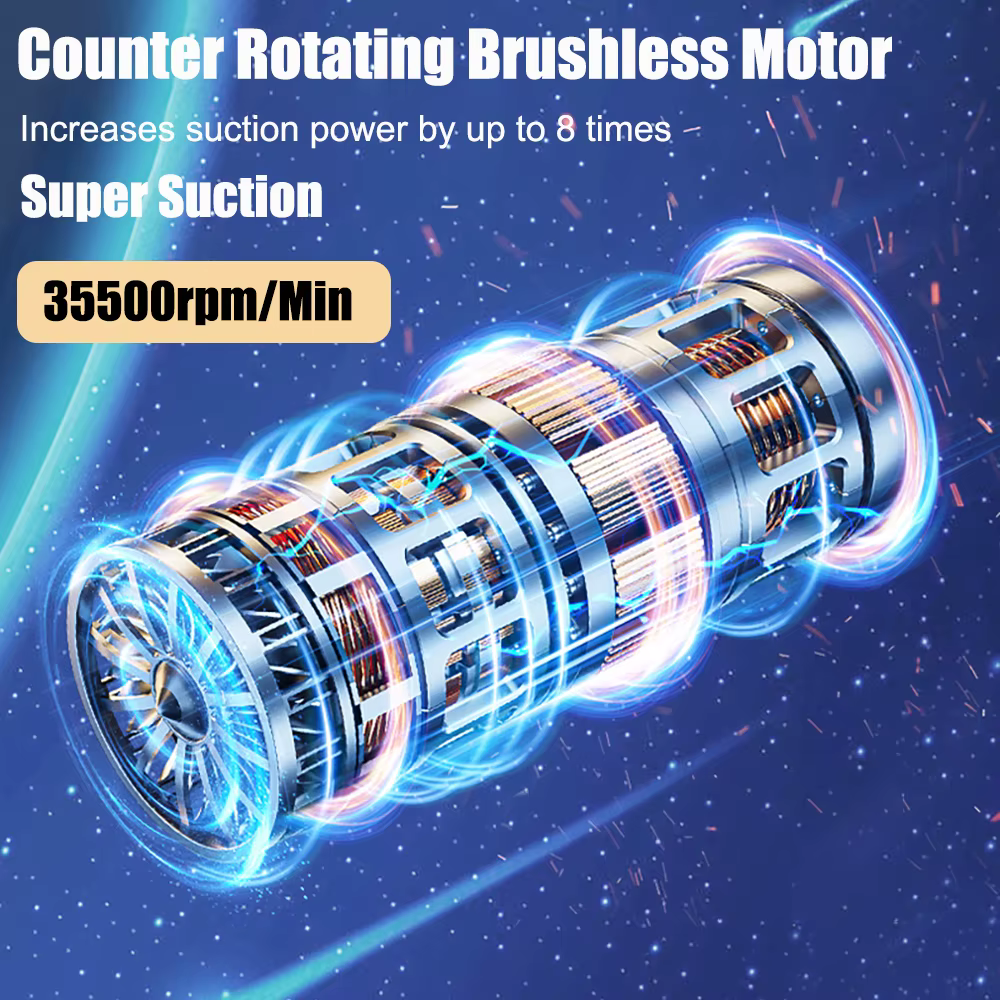 Aspirateur portable sans fil pour voiture et maison, mini nettoyeur, souffleur haute puissance, aspiration de bain, 95000PA