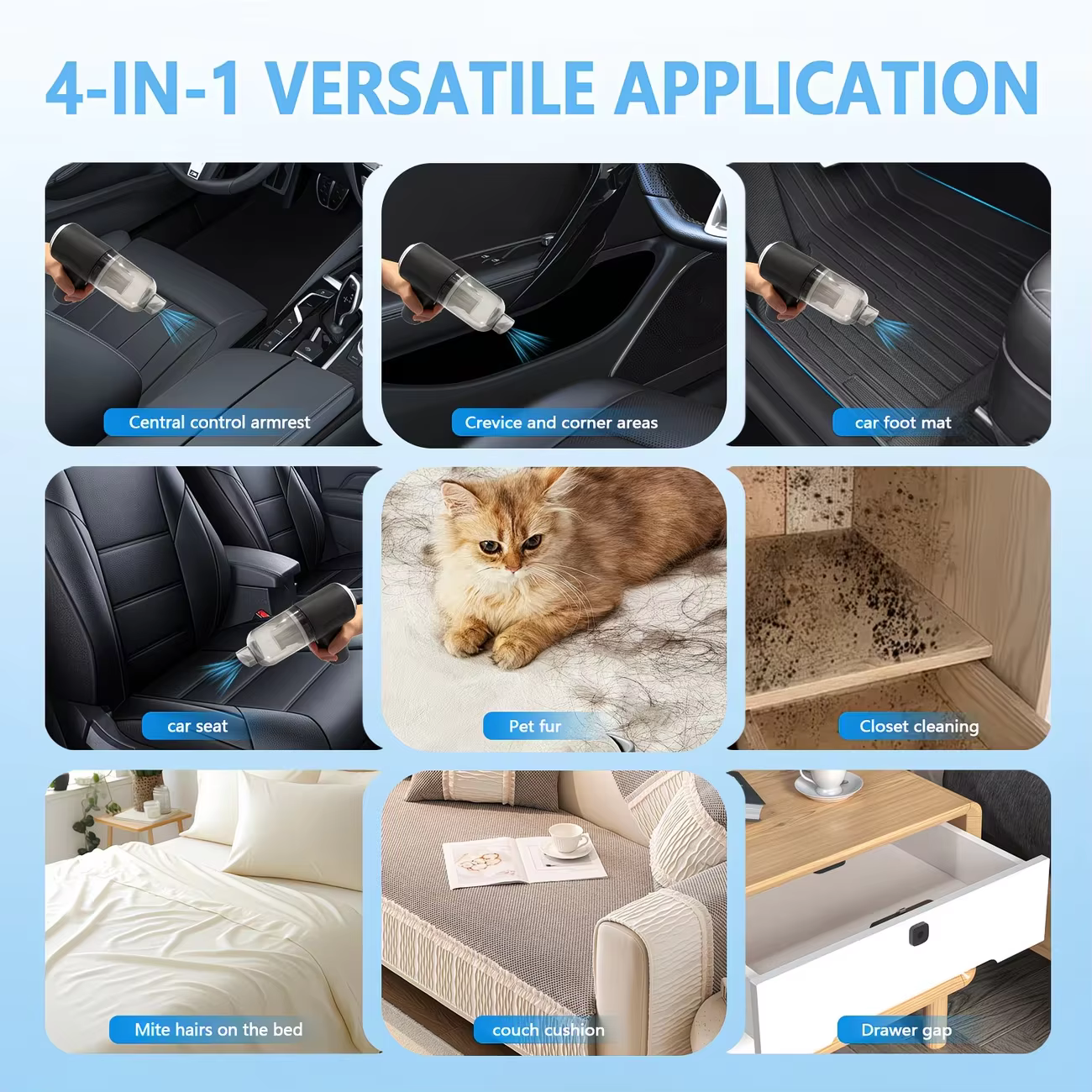 Aspirateur de voiture portable, petit aspirateur multi-usages pour véhicules, petite pompe domestique, aspirateur de voiture portatif