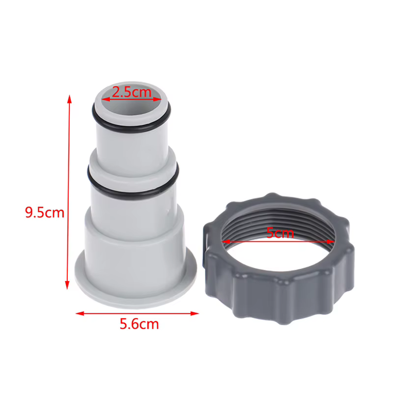 Adaptateur de Tuyau de Piscine avec Collier pour Pompe de Connexion Filetée Intex