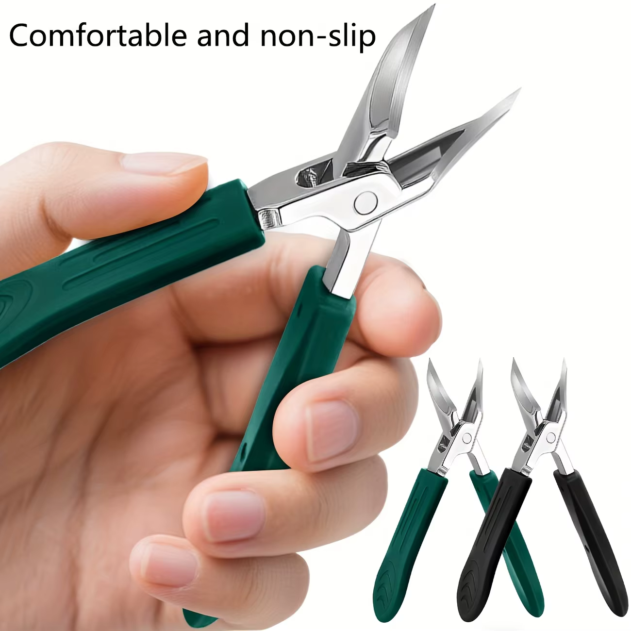 Coupe-ongles épais en acier inoxydable robuste, avec poignée souple de sécurité, lame ultra-affûtée inclinée à 25 degrés, pour seniors, anti-éclaboussures
