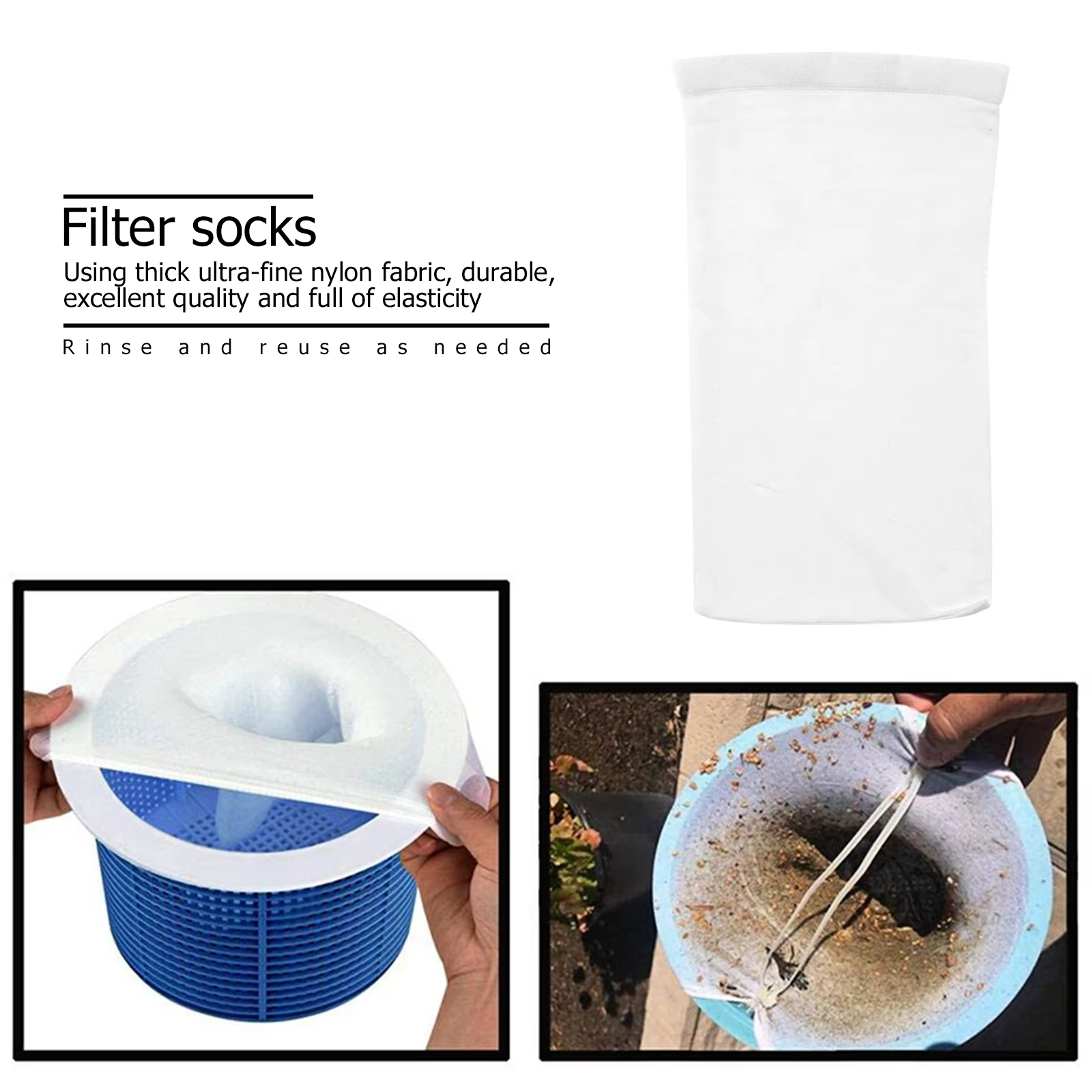 Chaussettes d'écumoire de piscine