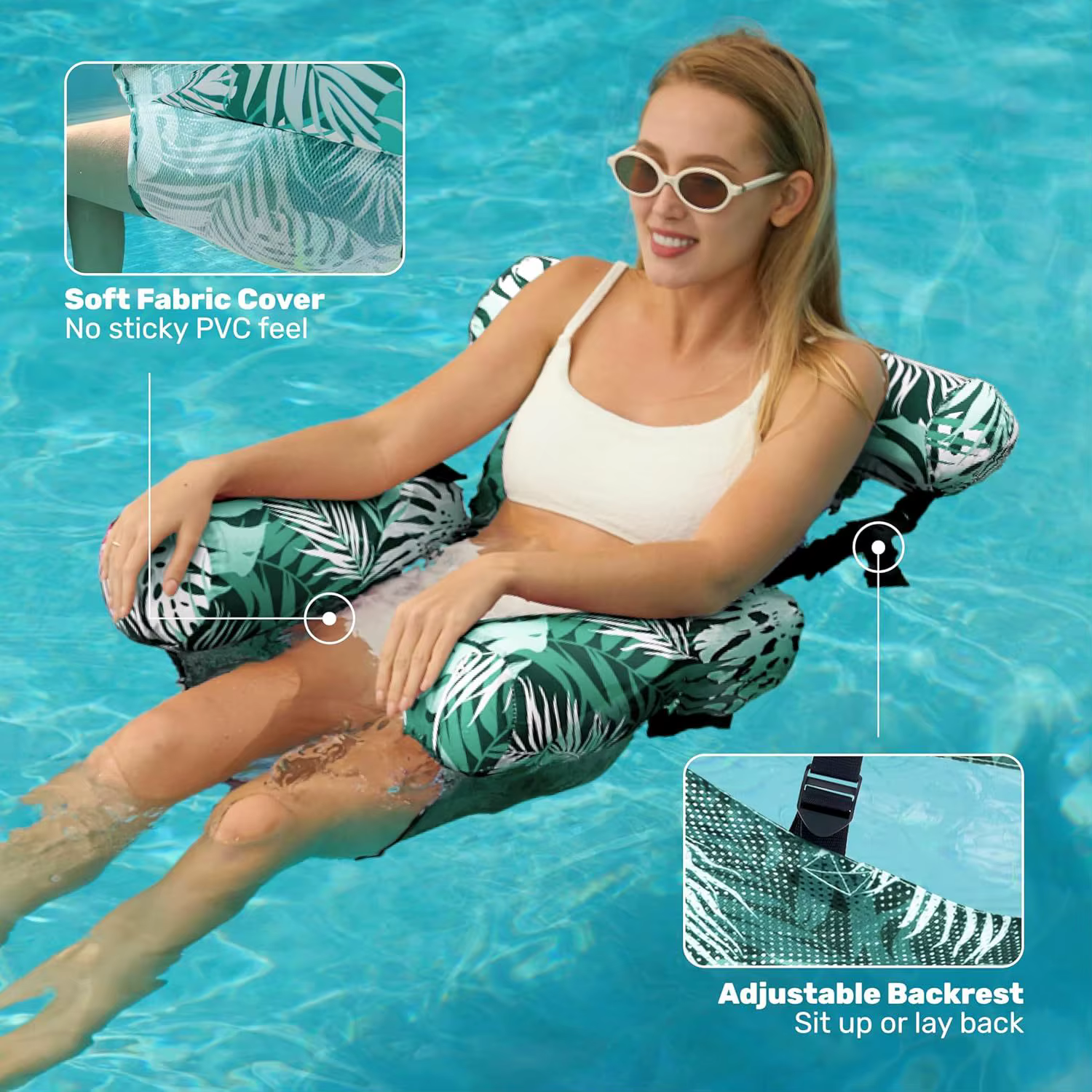 Chaise flottante gonflable estivale - Chaise flottante pour piscine