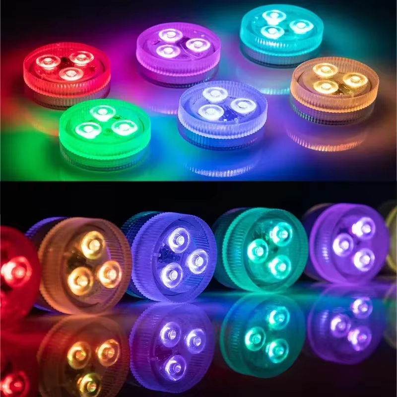Lumières LED submersibles RGB sous-marines étanches avec télécommande